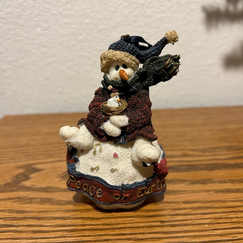 Boyd’s Bears & Friends Snowman Figurine with Red and Black Scarf